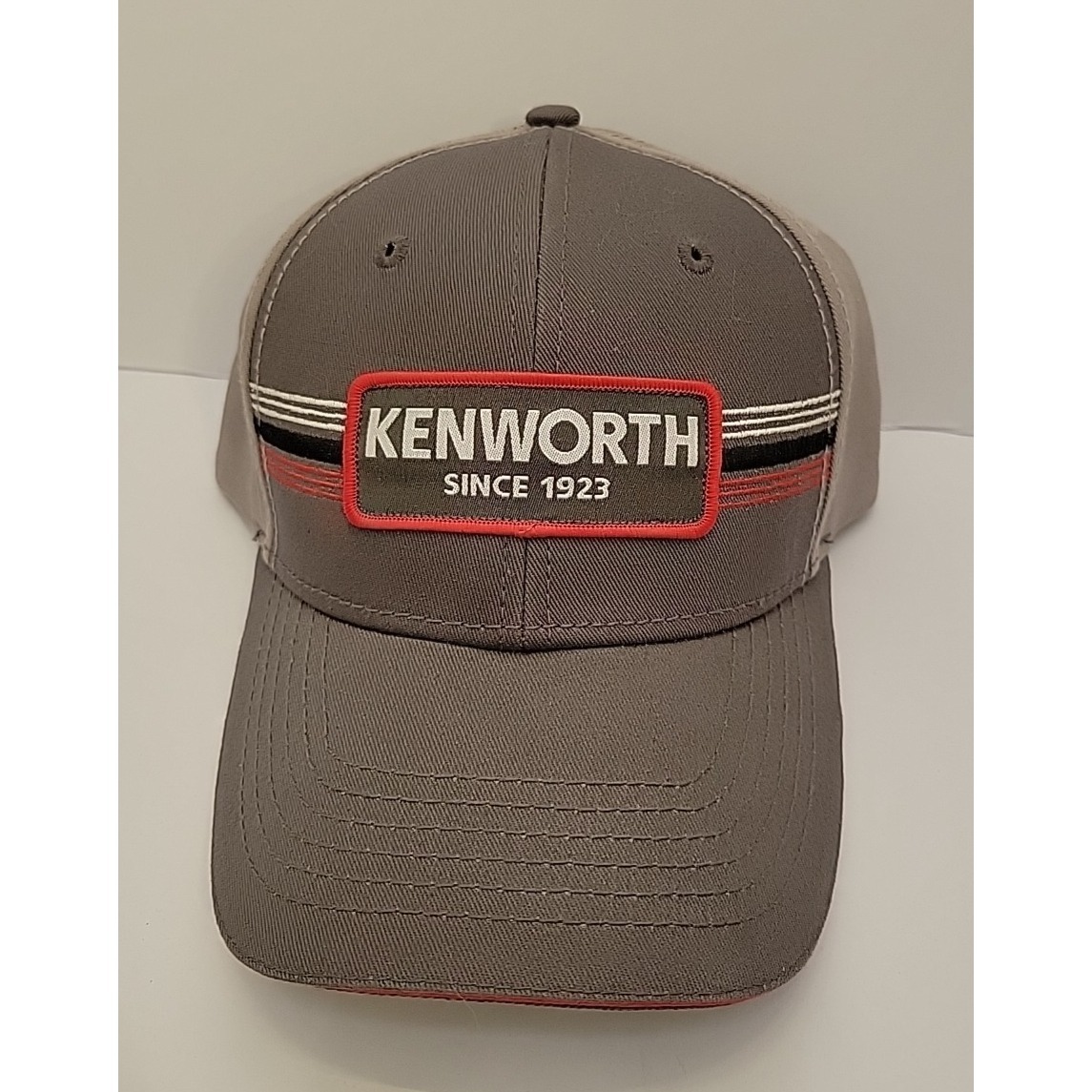 Kenworth Since 1923 Gray Adjustable Strapback Hat Red Patch Trucker Cap Kw Adult